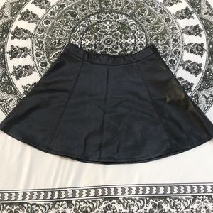 Faux leather skater skirt